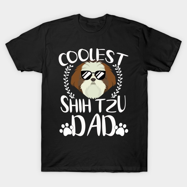 Glasses Coolest Shih Tzu Dog Dad T-Shirt by mlleradrian